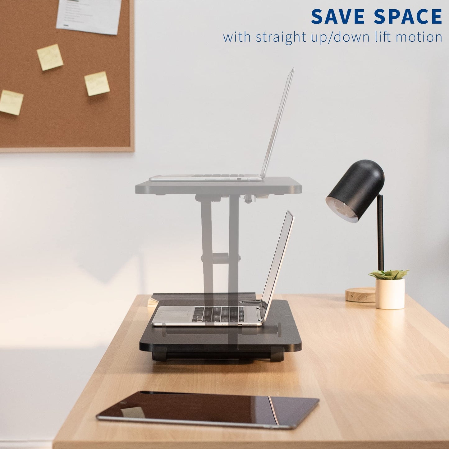 Standing Desk Converter Laptop Riser Adjustable Height Sit Stand Workstation Scissor Lift Desktop Office Desk