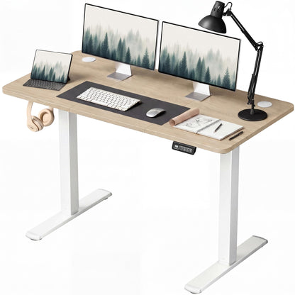Electric Height Adjustable Standing Desk Memory Preset Sit Stand Desk Home Office T-Shaped Metal Frame