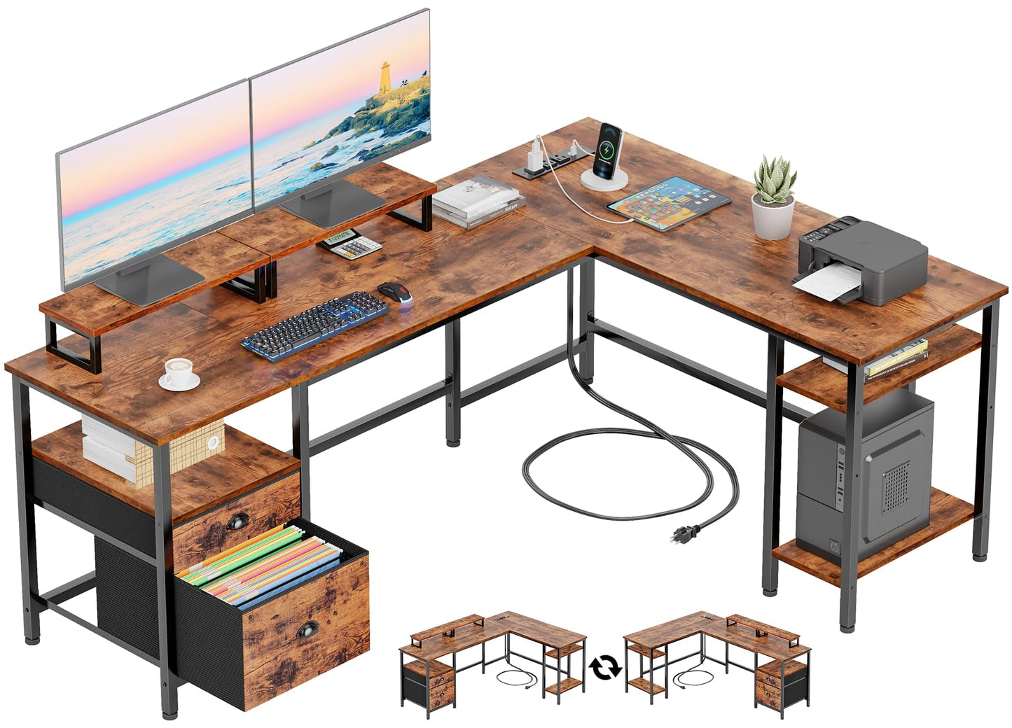 Furologee L Shaped Computer Desk
