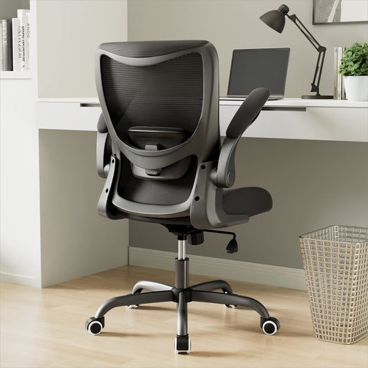 Ergonomic Mesh Office Chair Adjustable Lumbar Support Flip-Up Armrests