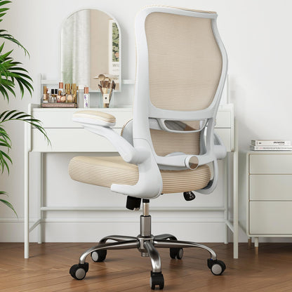 High Back Ergonomic Office Chair Mesh Back Lumbar Support PU Seat Gaming Style