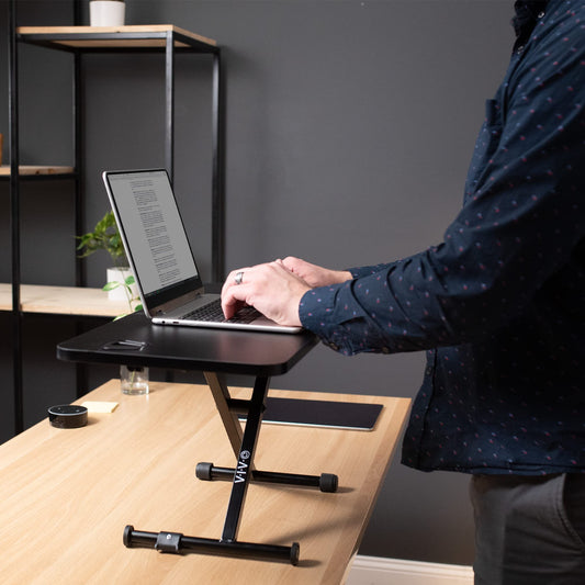Standing Desk Converter Laptop Riser Adjustable Height Sit Stand Workstation Scissor Lift Desktop Office Desk