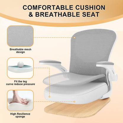 High Back Mesh Office Chair 330LBS Flip-Up Arms Lumbar Support