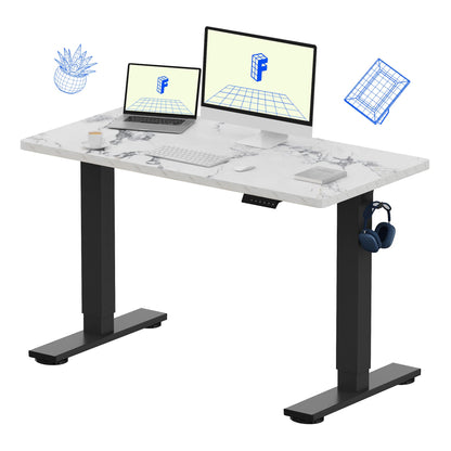 Electric Standing Desk Adjustable Height One Piece Desktop 4 Memory Presets Stable Home Office Desk