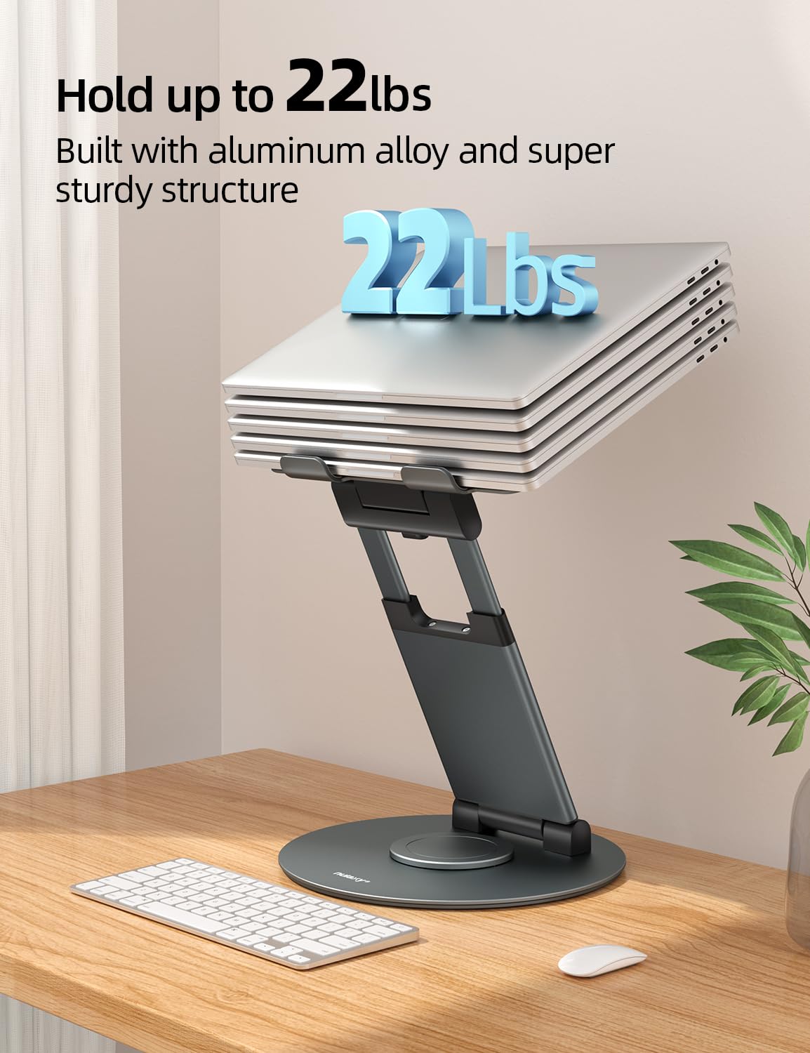 Swivel Adjustable Laptop Stand 360° Rotating Base Ergonomic Height Riser Desk Holder
