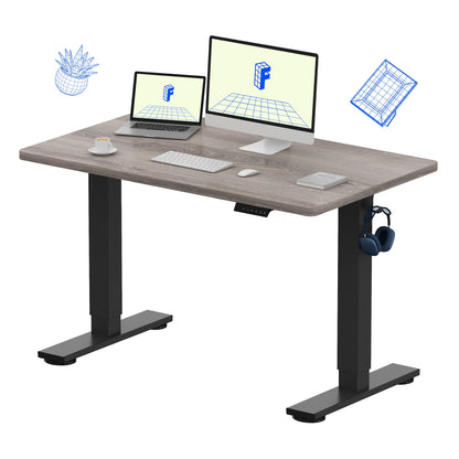 Electric Standing Desk Adjustable Height One Piece Desktop 4 Memory Presets Stable Home Office Desk
