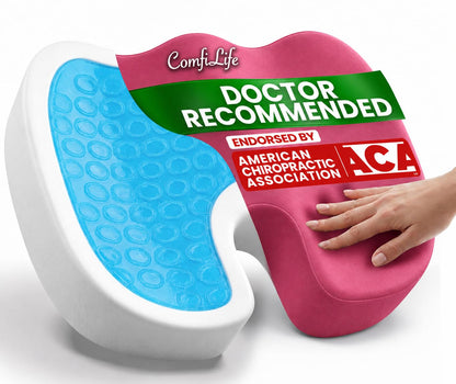 Gel Memory Foam Seat Cushion Ergonomic Tailbone Sciatica Pain Relief Office Car Support