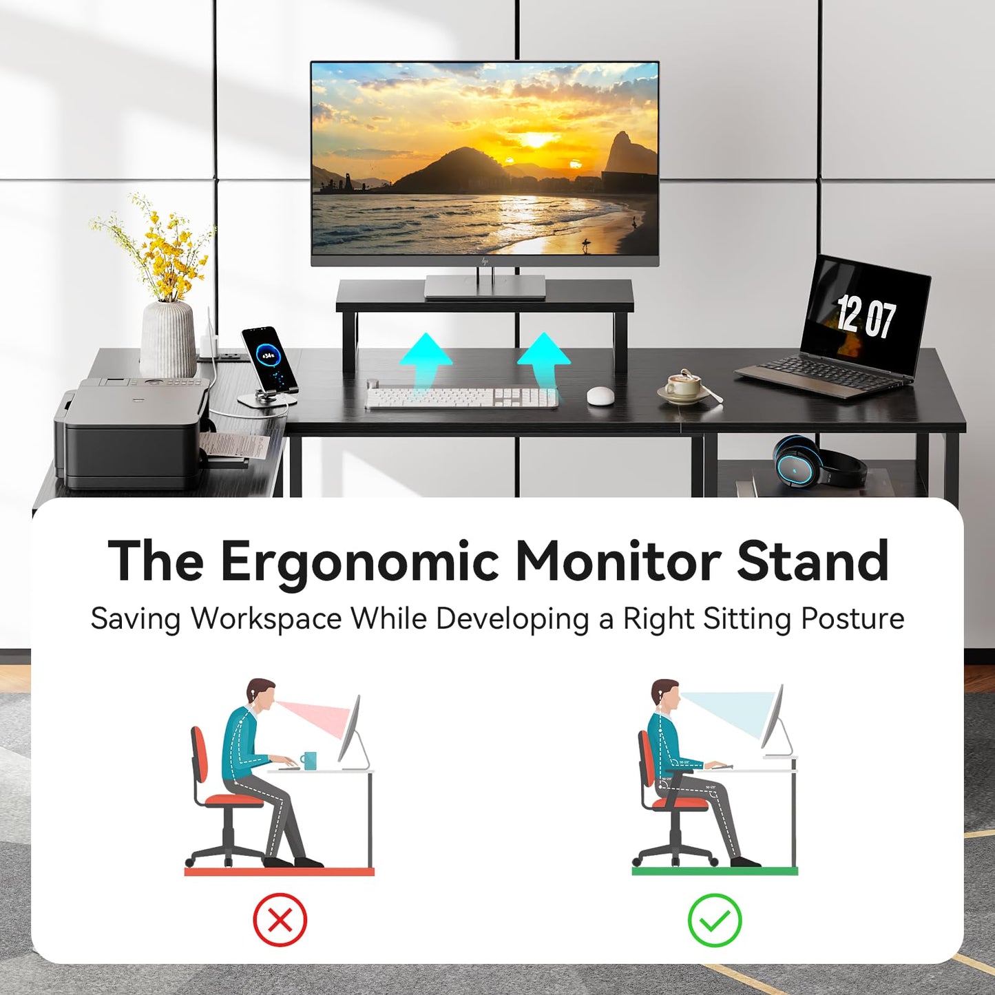 Furologee L Shaped Computer Desk