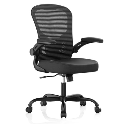 High Back Mesh Office Chair 330LBS Flip-Up Arms Lumbar Support
