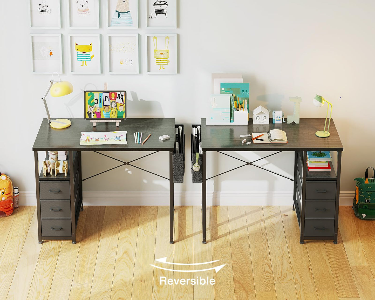 AODK Desk with 3 Drawers and Charging Station
