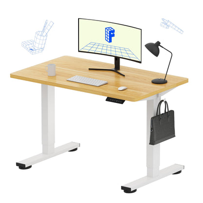 Electric Standing Desk Adjustable Height One Piece Desktop 4 Memory Presets Stable Home Office Desk