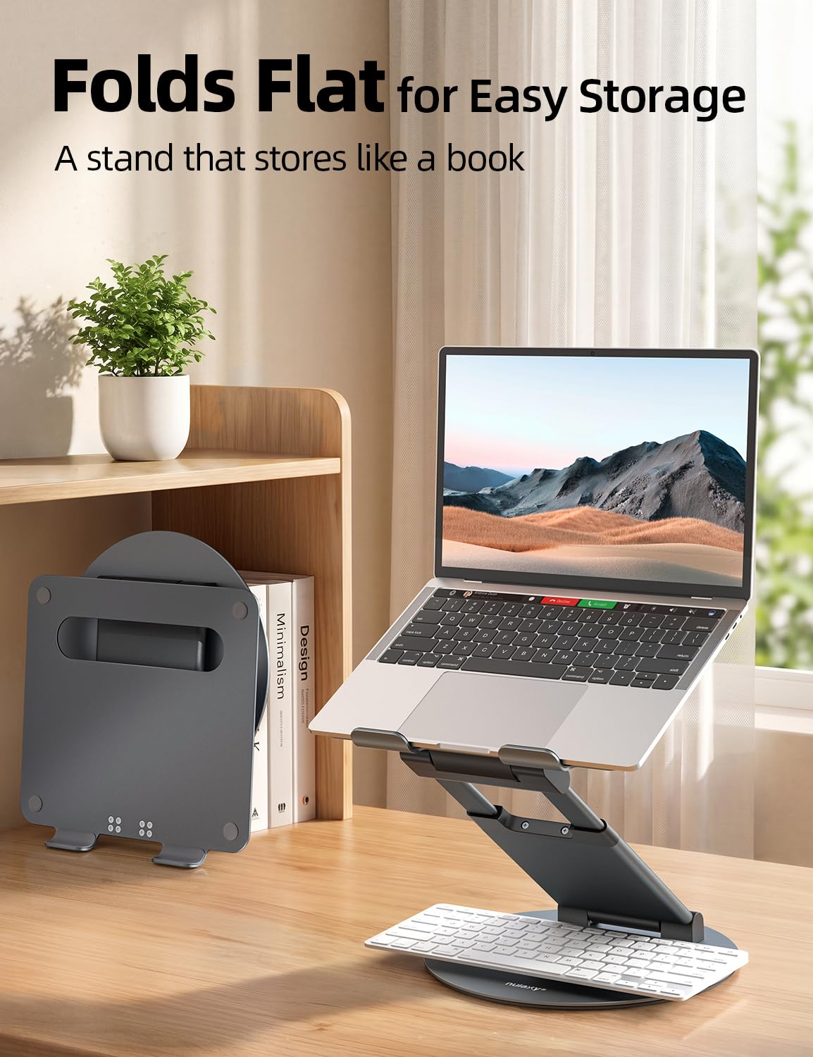 Swivel Adjustable Laptop Stand 360° Rotating Base Ergonomic Height Riser Desk Holder