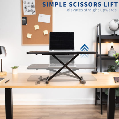 Standing Desk Converter Laptop Riser Adjustable Height Sit Stand Workstation Scissor Lift Desktop Office Desk