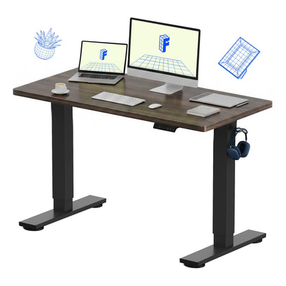 Electric Standing Desk Adjustable Height One Piece Desktop 4 Memory Presets Stable Home Office Desk