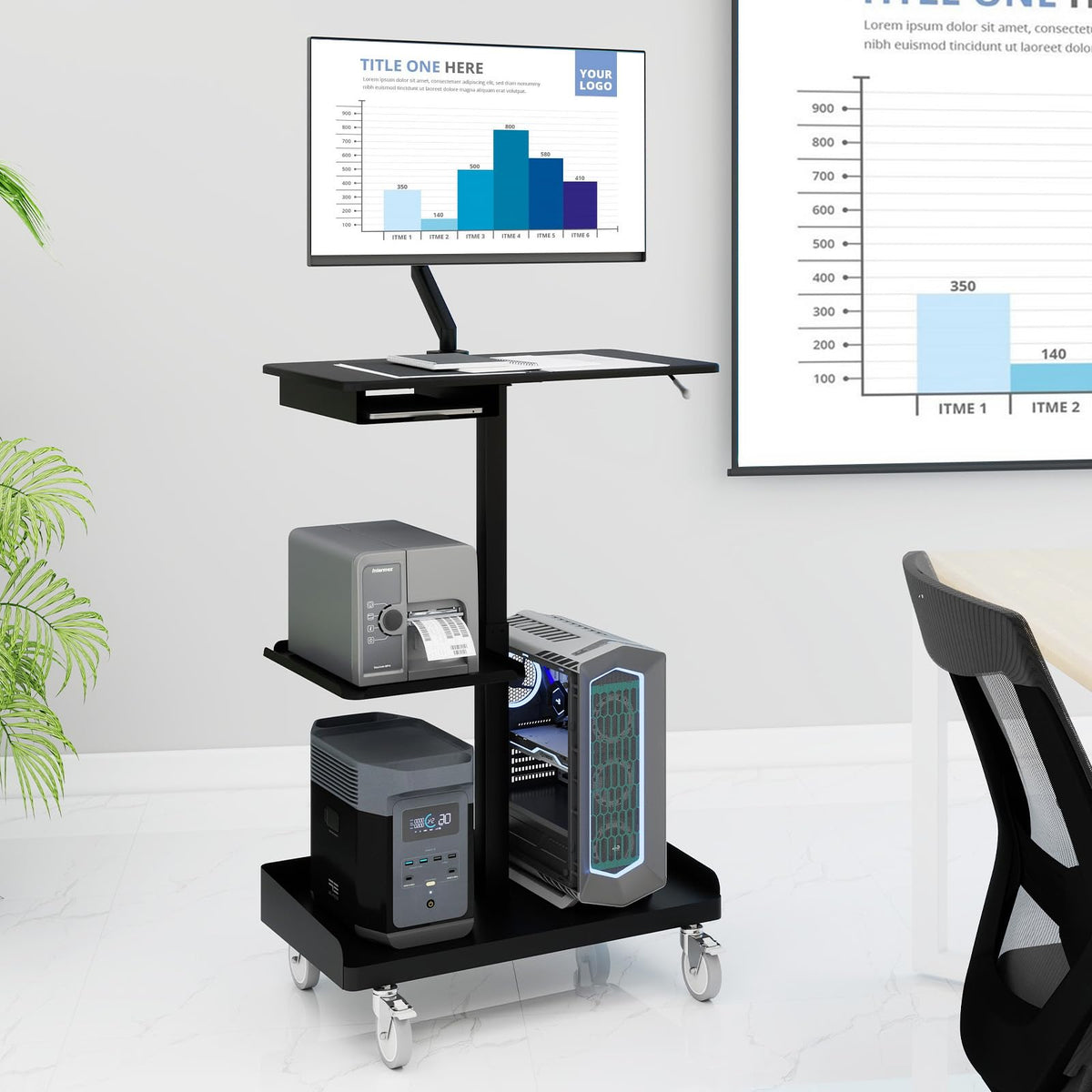 Natwind Electric Mobile Height Adjustable Workstation,Style A