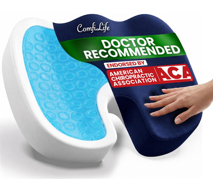 Gel Memory Foam Seat Cushion Ergonomic Tailbone Sciatica Pain Relief Office Car Support