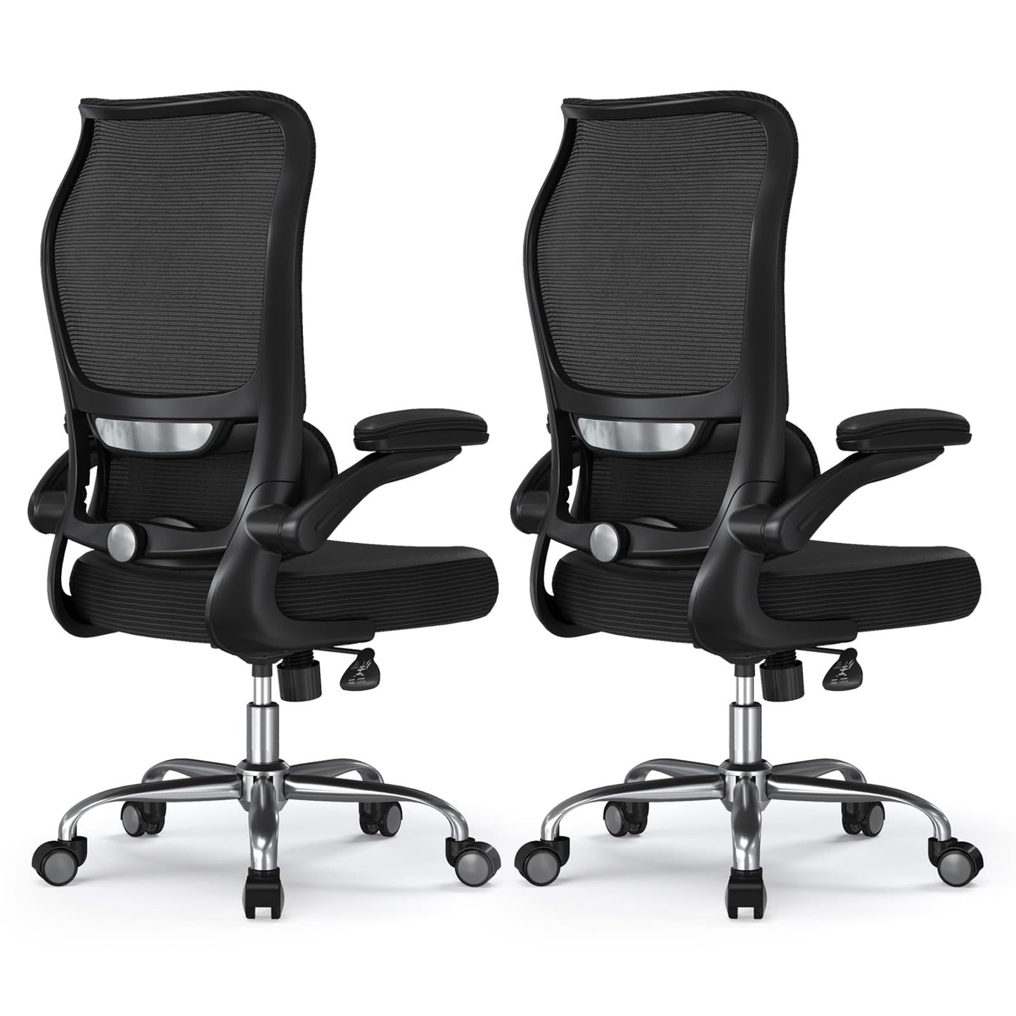 High Back Ergonomic Office Chair Mesh Back Lumbar Support PU Seat Gaming Style
