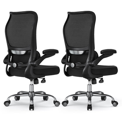 High Back Ergonomic Office Chair Mesh Back Lumbar Support PU Seat Gaming Style