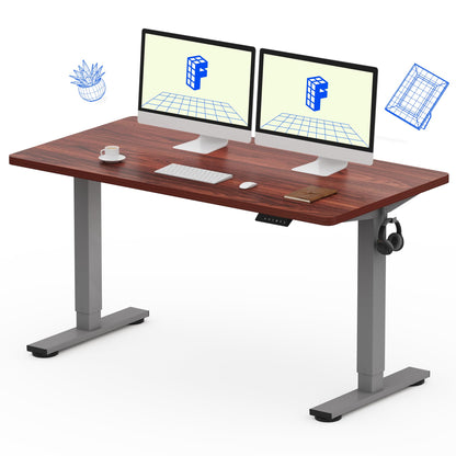 Electric Standing Desk Adjustable Height One Piece Desktop 4 Memory Presets Stable Home Office Desk