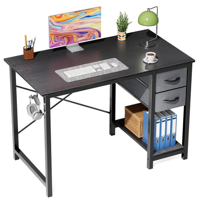 Sweetcrispy 40/47 Inch Computer Desk with Drawers for Home Office