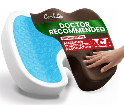 Gel Memory Foam Seat Cushion Ergonomic Tailbone Sciatica Pain Relief Office Car Support