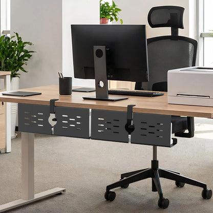 Under Desk Cable Management Tray Cord Organizer Metal Clamp or Screw Mount Heavy Duty Desk Cable Storage Rack
