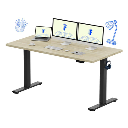 Electric Standing Desk Adjustable Height One Piece Desktop 4 Memory Presets Stable Home Office Desk