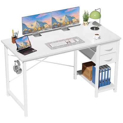 Sweetcrispy 40/47 Inch Computer Desk with Drawers for Home Office