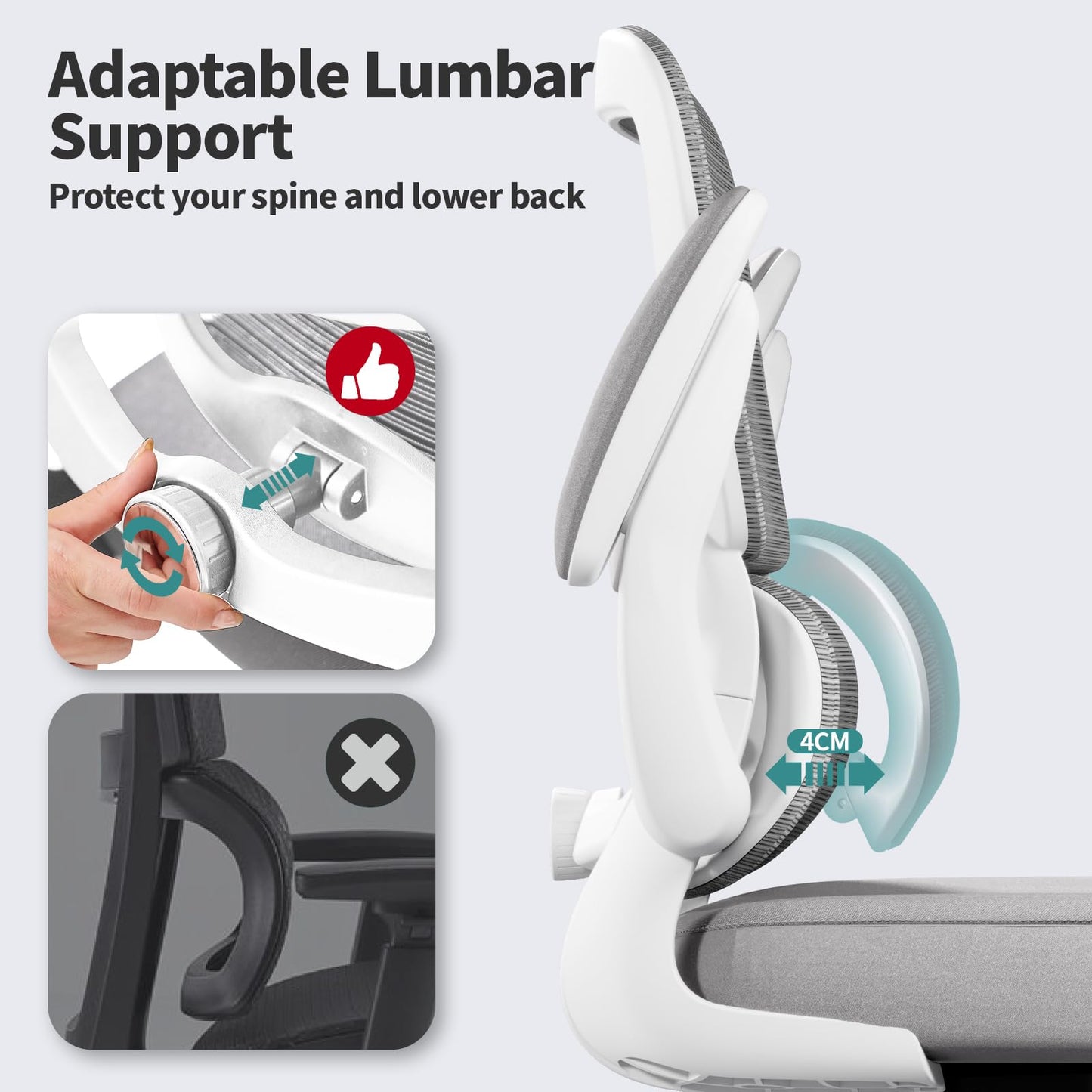 Ergonomic Mesh Office Chair Adjustable Lumbar Support Executive Desk Chair
