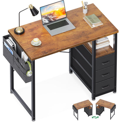 AODK Desk with 3 Drawers and Charging Station