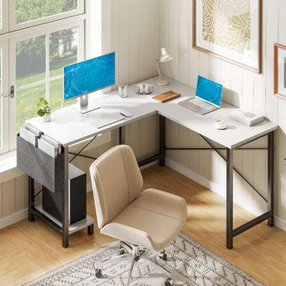 L Shaped Gaming Desk with Shelves Reversible Storage Corner Computer Desk for Gaming Study Writing Home Office