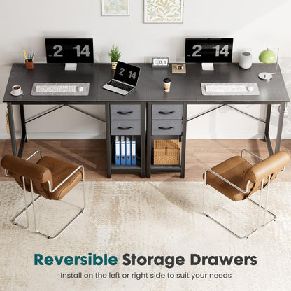 Sweetcrispy 40/47 Inch Computer Desk with Drawers for Home Office