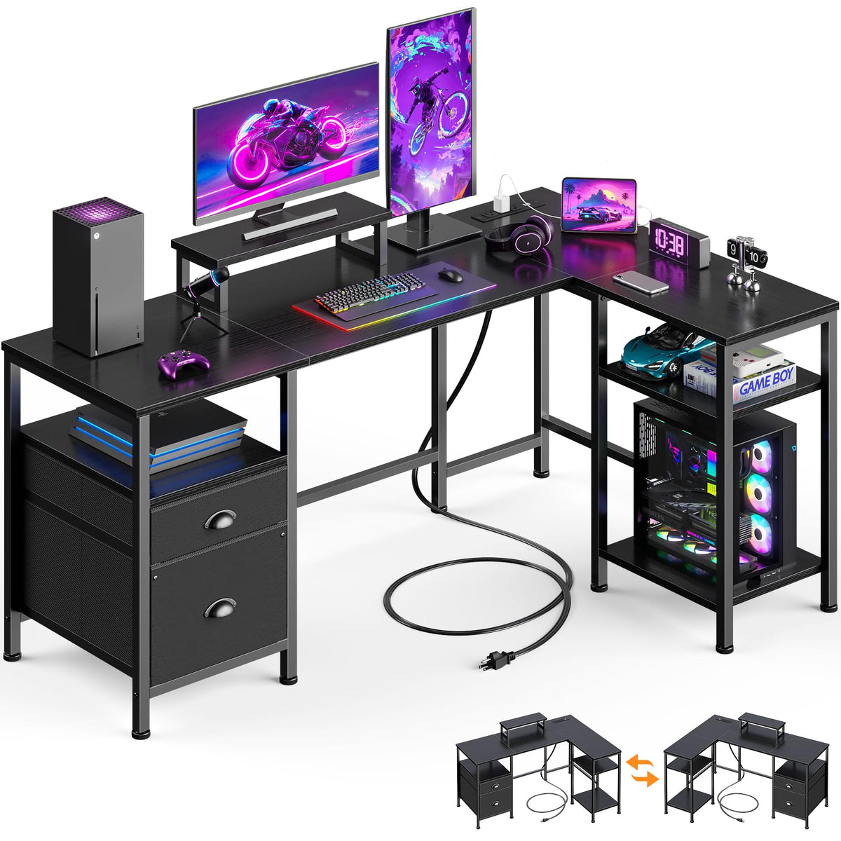 Furologee L Shaped Computer Desk