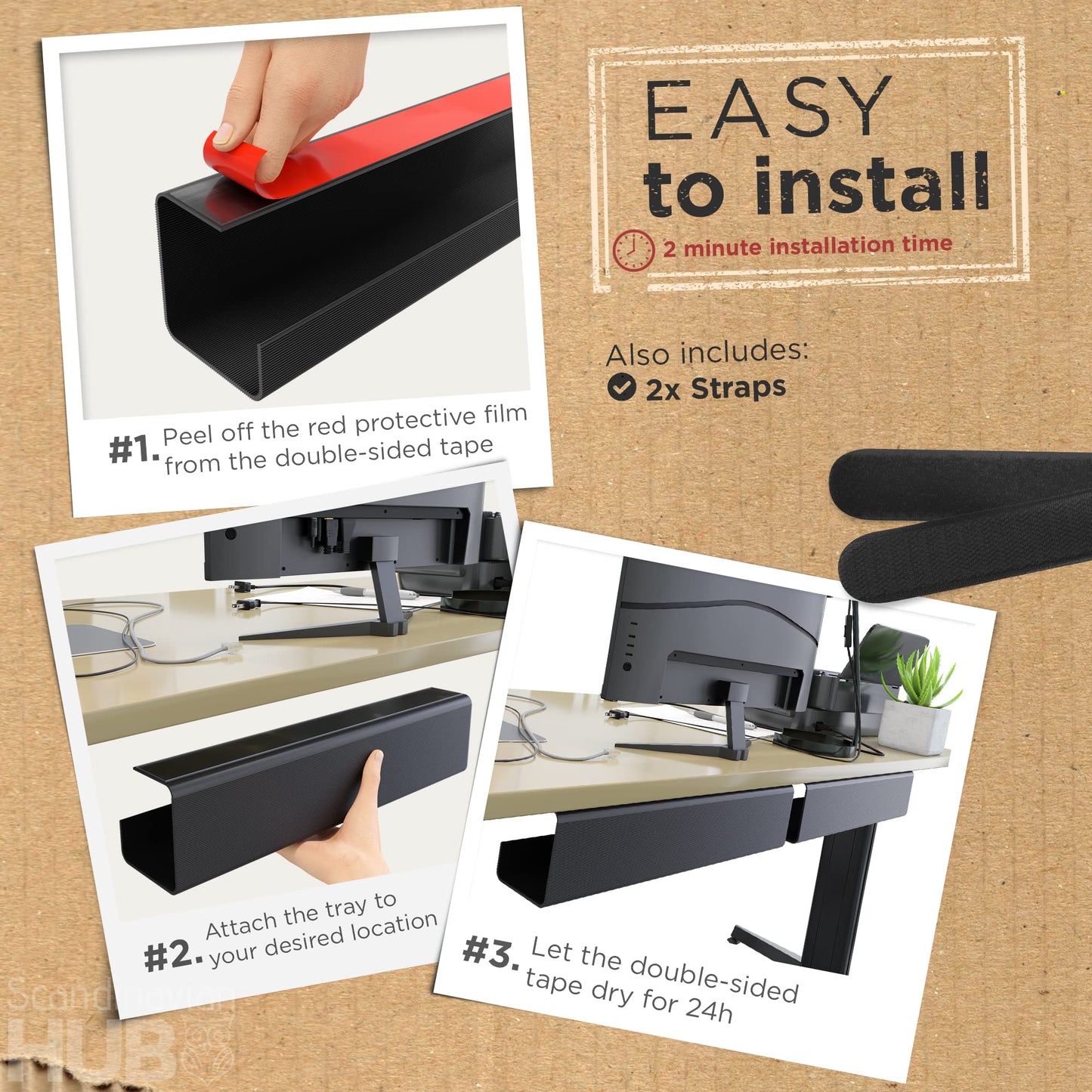 Under Desk Cable Management Tray