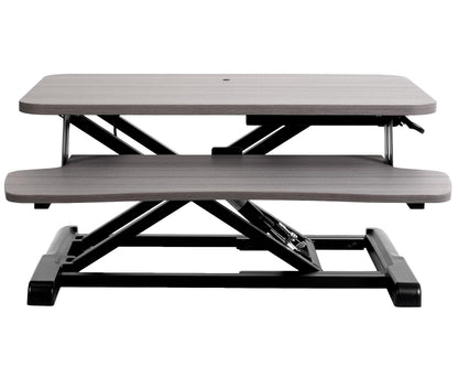 Height Adjustable Desk Converter Sit Stand Workstation Dual Monitor Laptop Riser Wide Keyboard Tray