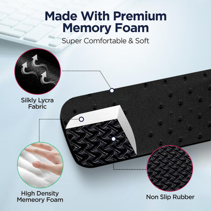 Memory Foam L-Shaped Desk Edge Wrist Rest Ergonomic Forearm Support Non-Slip Cushion for Extended Work Comfort