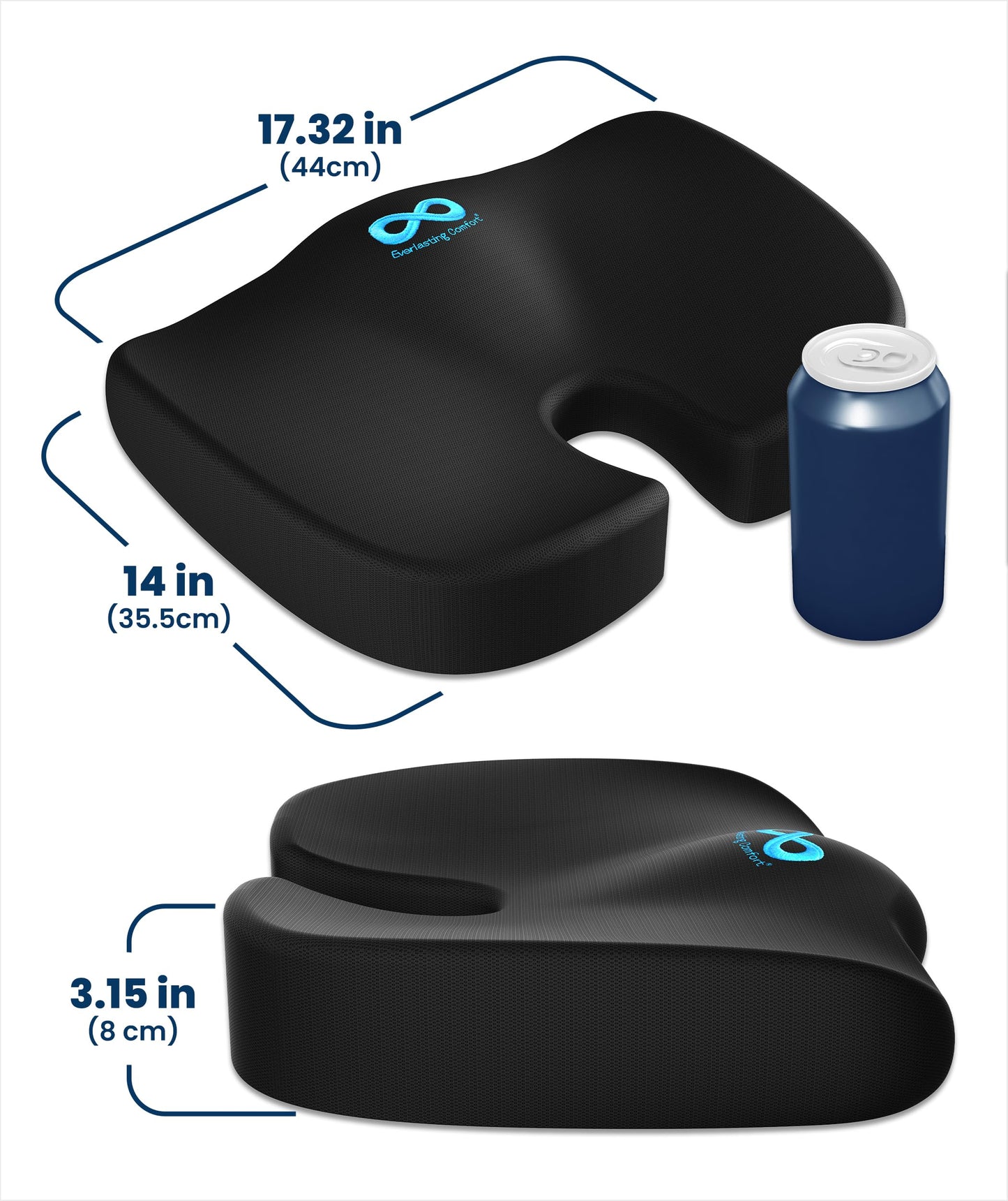 Memory Foam Seat Cushion Ergonomic Tailbone and Sciatica Pain Relief Office Car Support