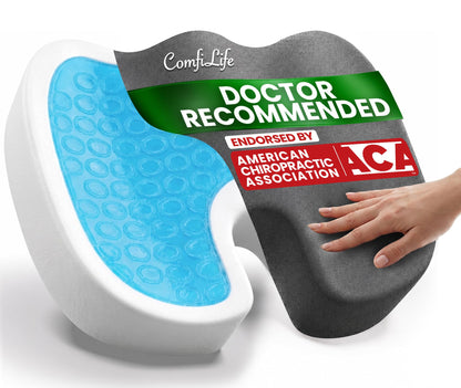Gel Memory Foam Seat Cushion Ergonomic Tailbone Sciatica Pain Relief Office Car Support