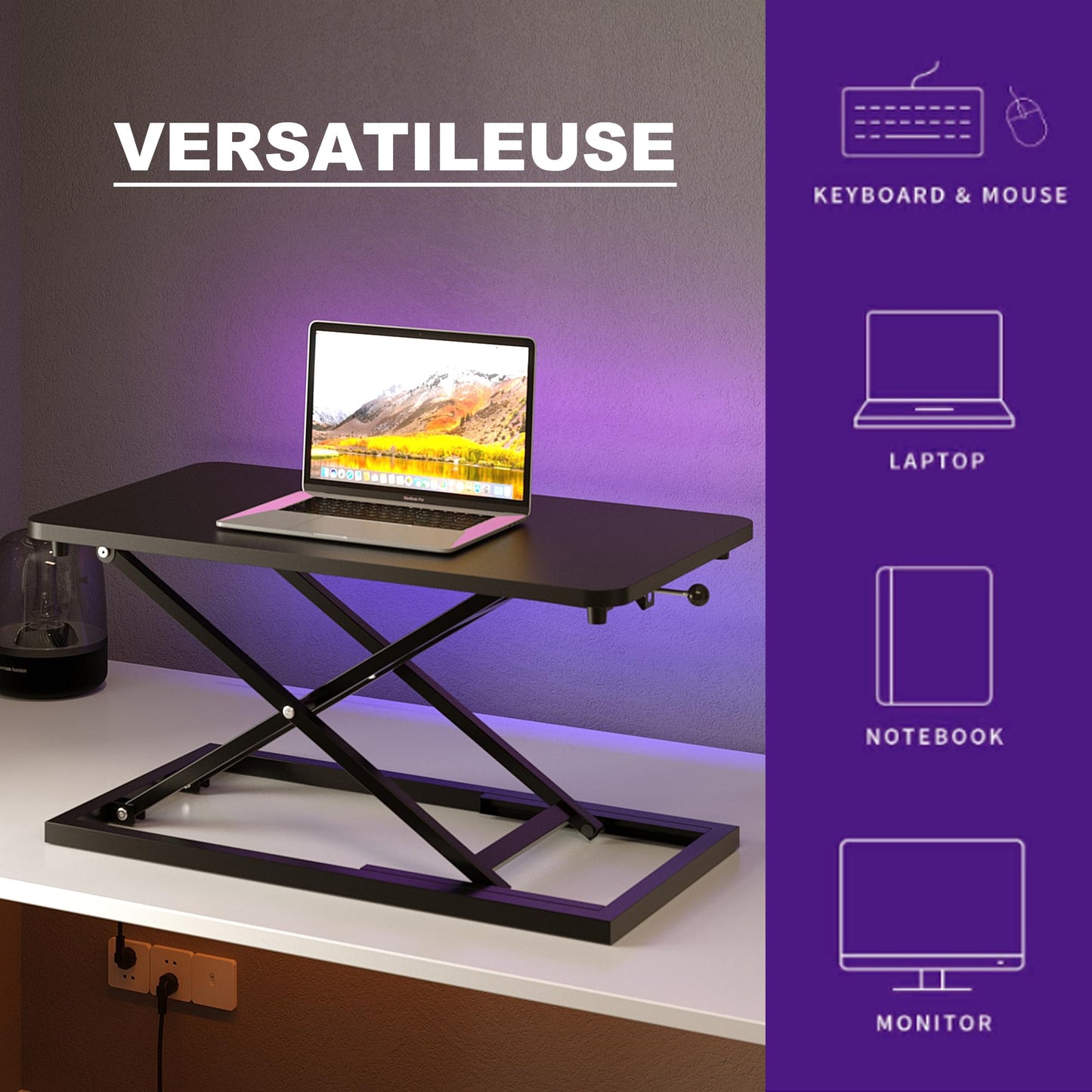 Small Scissor Lift Keyboard Riser Standing Desk Converter Adjustable Height Sit Stand Workstation Ergonomic Keyboard and Mouse Tray