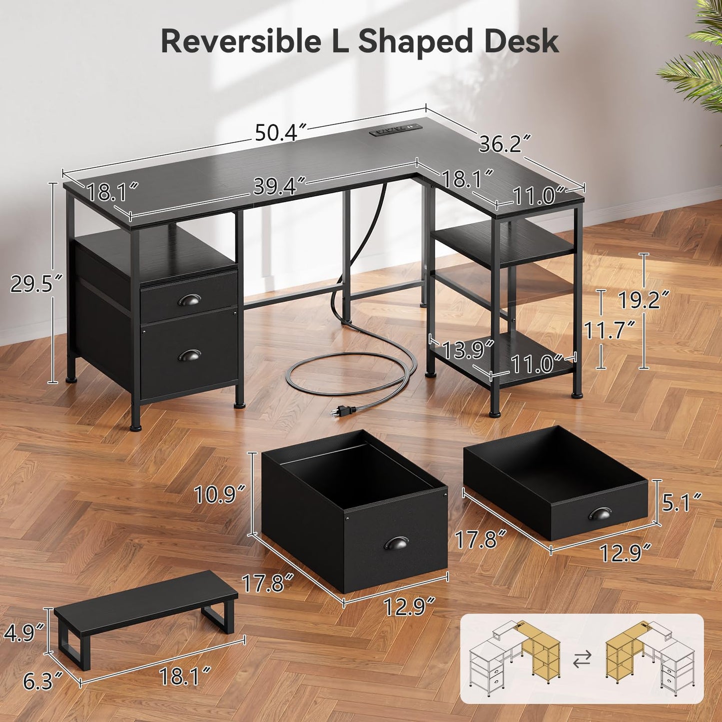 Furologee L Shaped Computer Desk