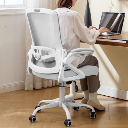 Ergonomic Mesh Office Chair with Adjustable Lumbar Support and Flip-Up Arms Executive Task Chair