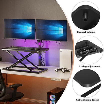 Small Scissor Lift Keyboard Riser Standing Desk Converter Adjustable Height Sit Stand Workstation Ergonomic Keyboard and Mouse Tray