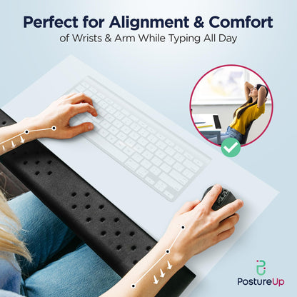 Memory Foam L-Shaped Desk Edge Wrist Rest Ergonomic Forearm Support Non-Slip Cushion for Extended Work Comfort