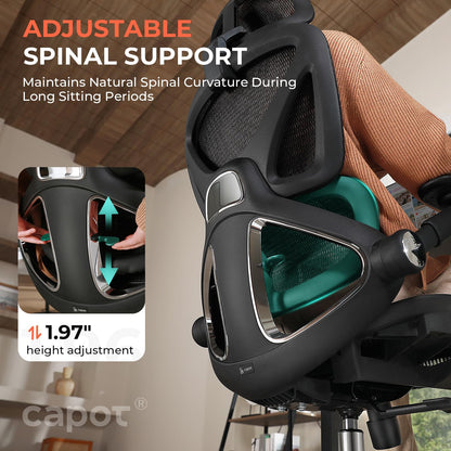 Ergonomic Mesh Office Chair Adjustable Lumbar High Back 4D Arms Tilt Headrest 400lb Capacity PU Wheels