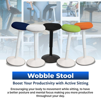 Ergonomic Standing Desk Stool Adjustable Height Swivel Wobble Chair Anti-Slip Rocking Motion Office Classroom Stool