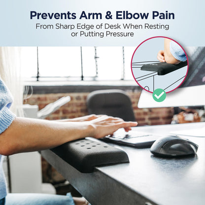 Memory Foam L-Shaped Desk Edge Wrist Rest Ergonomic Forearm Support Non-Slip Cushion for Extended Work Comfort