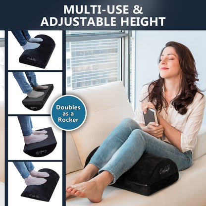 Adjustable Memory Foam Under Desk Footrest Ergonomic Stool Cushion for Office Chair Gaming Chair Back Hip Pain Relief