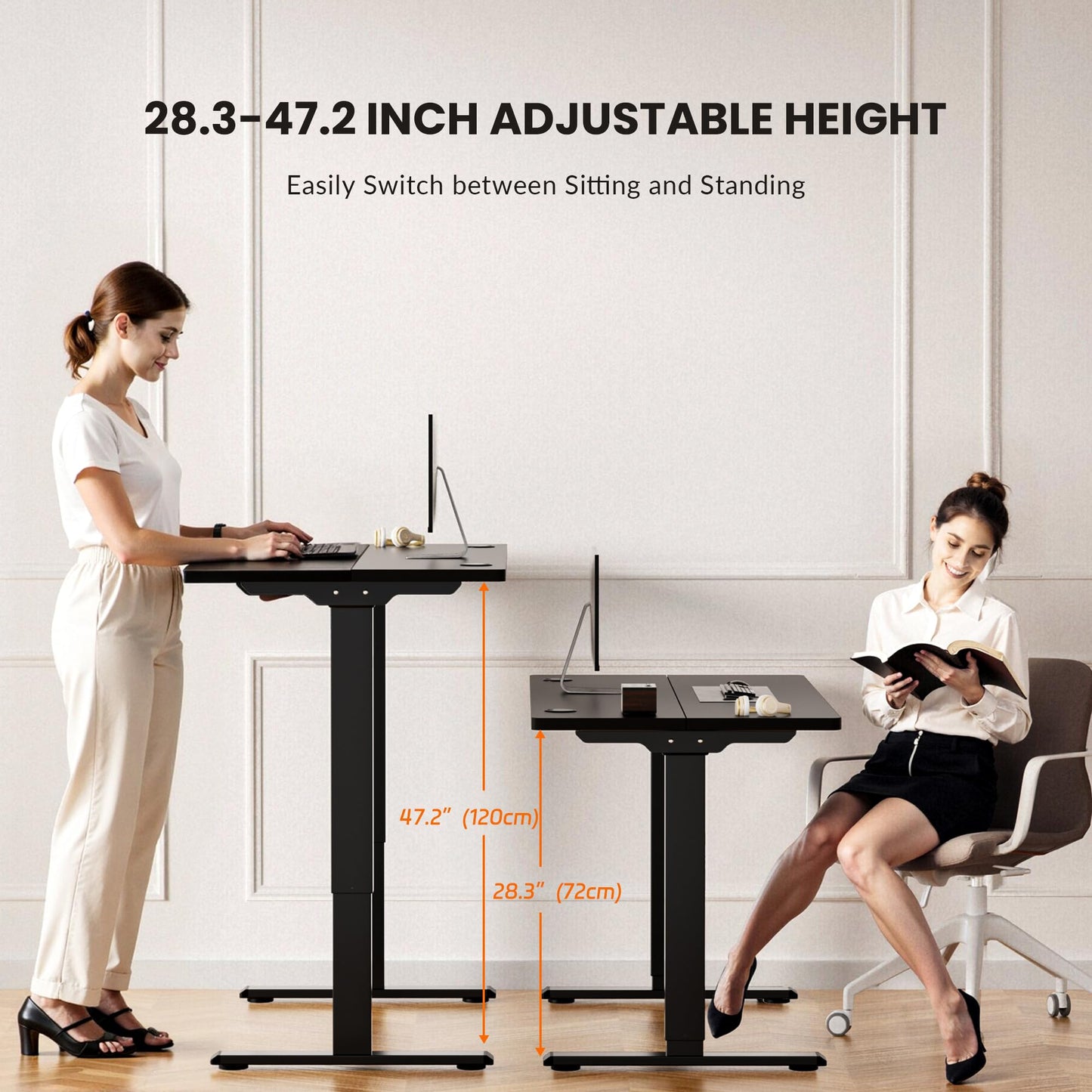 Electric Adjustable Standing Desk Frame with Memory Presets Stand Up Desk Base Workstation Legs Home Office