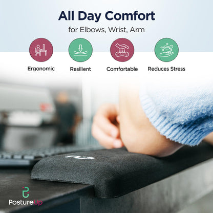 Memory Foam L-Shaped Desk Edge Wrist Rest Ergonomic Forearm Support Non-Slip Cushion for Extended Work Comfort