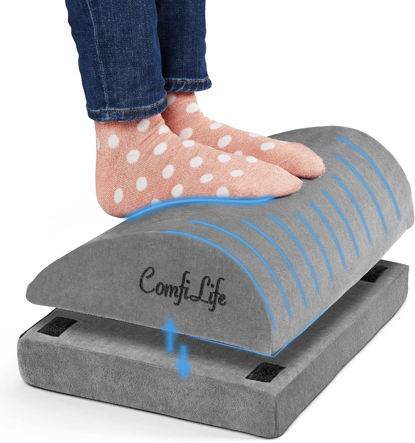 Adjustable Memory Foam Under Desk Footrest Ergonomic Stool Cushion for Office Chair Gaming Chair Back Hip Pain Relief